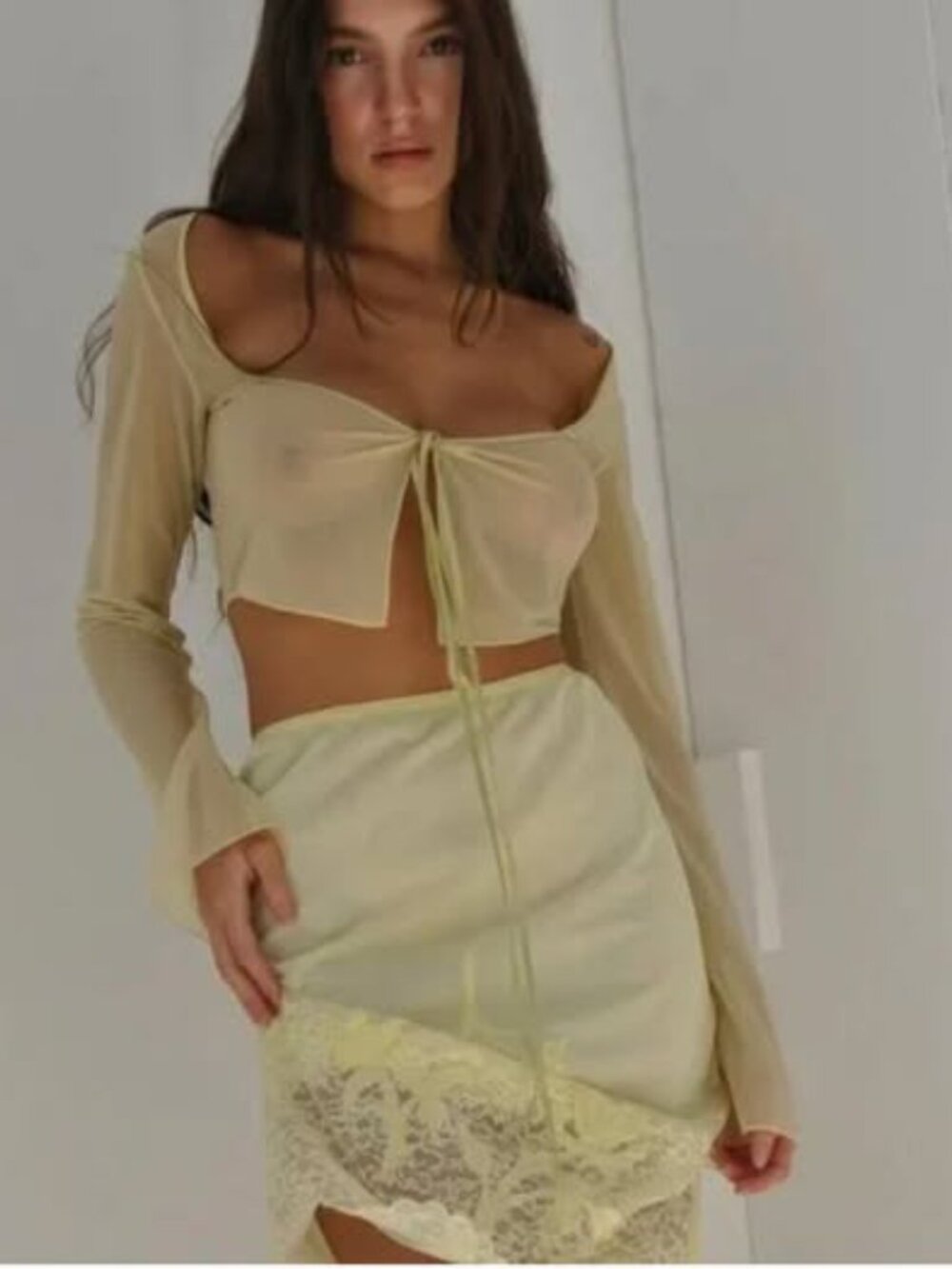 New- Mirror Palais corset cover in Lime